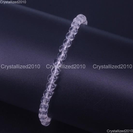 Handmade 4mm AAA Natural Gemstone Round Beads Stretchy Bracelet Healing Reiki 7"