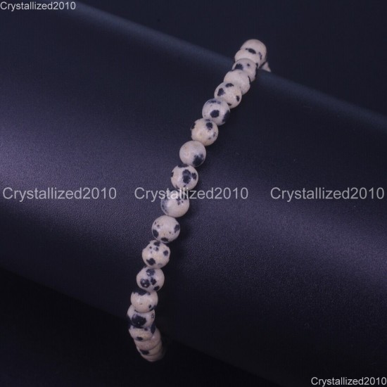 Handmade 4mm AAA Natural Gemstone Round Beads Stretchy Bracelet Healing Reiki 7"