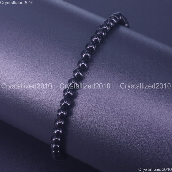 Handmade 4mm AAA Natural Gemstone Round Beads Stretchy Bracelet Healing Reiki 7"