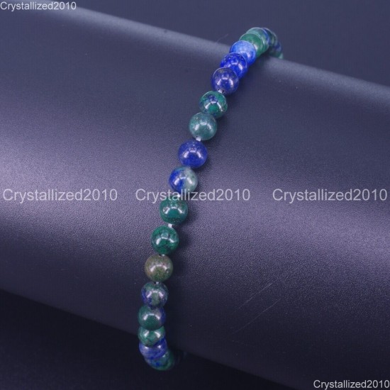 Handmade 4mm AAA Natural Gemstone Round Beads Stretchy Bracelet Healing Reiki 7"