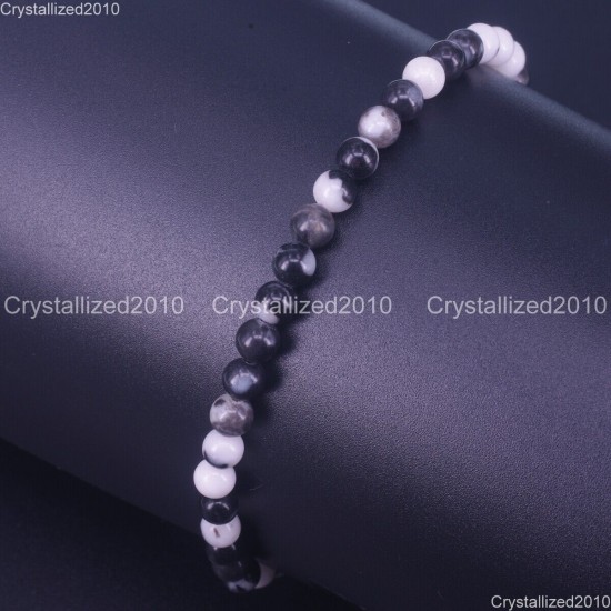 Handmade 4mm AAA Natural Gemstone Round Beads Stretchy Bracelet Healing Reiki 7"