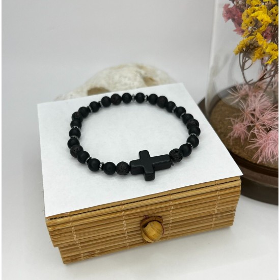 Hematite Gemstone Bracelet Bead Chakra Natural Stone Stretch Reiki For Men Women