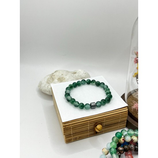 Hematite Gemstone Bracelet Bead Chakra Natural Stone Stretch Reiki For Men Women