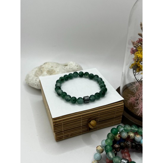Hematite Gemstone Bracelet Bead Chakra Natural Stone Stretch Reiki For Men Women