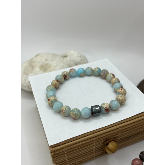 Hematite Gemstone Bracelet Bead Chakra Natural Stone Stretch Reiki For Men Women