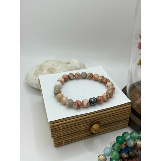 Hematite Gemstone Bracelet Bead Chakra Natural Stone Stretch Reiki For Men Women