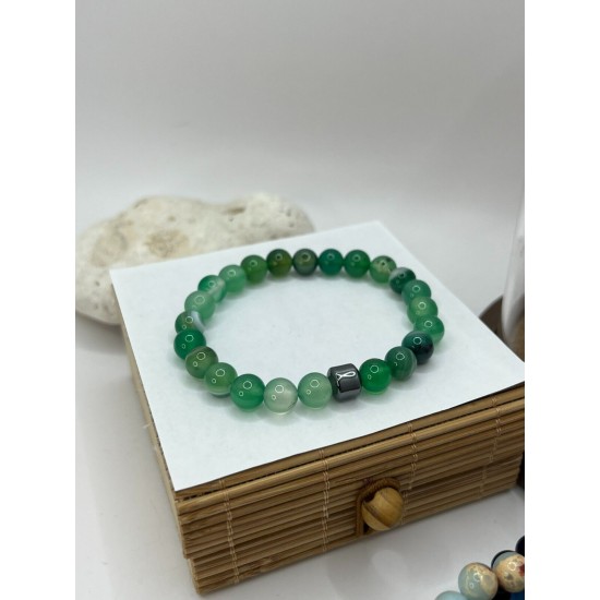 Hematite Gemstone Bracelet Bead Chakra Natural Stone Stretch Reiki For Men Women