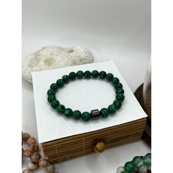 Hematite Gemstone Bracelet Bead Chakra Natural Stone Stretch Reiki For Men Women
