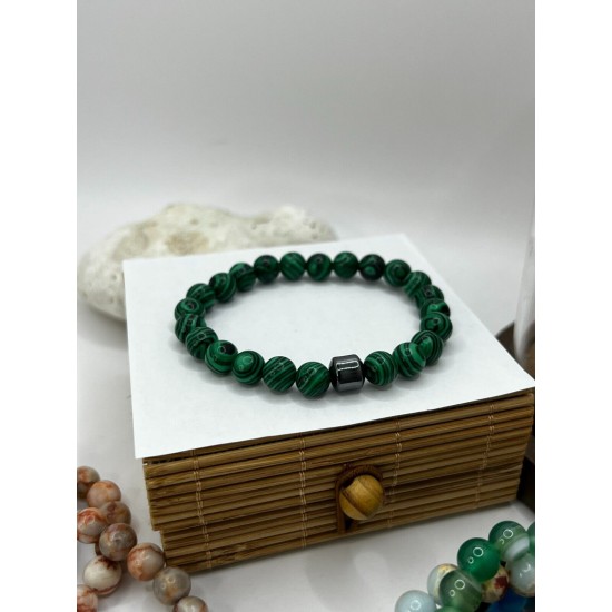 Hematite Gemstone Bracelet Bead Chakra Natural Stone Stretch Reiki For Men Women