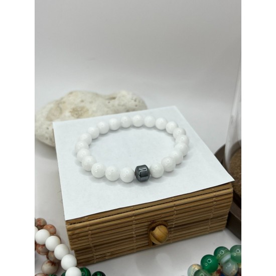 Hematite Gemstone Bracelet Bead Chakra Natural Stone Stretch Reiki For Men Women