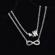 Silver Multi Layer Infinity Love Heart Initial Letter Chain Bridesmaid Bracelet