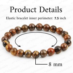 Handmade 8mm Mixed Natural Gemstone Round Beads Stretchy Bracelet Reiki Chakra