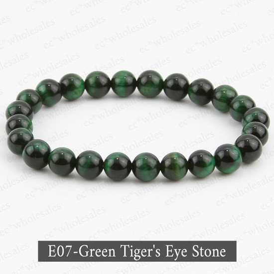 Handmade 8mm Mixed Natural Gemstone Round Beads Stretchy Bracelet Reiki Chakra