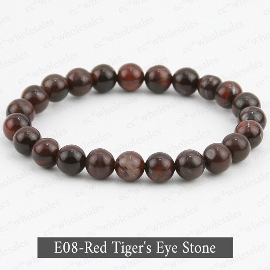 Handmade 8mm Mixed Natural Gemstone Round Beads Stretchy Bracelet Reiki Chakra