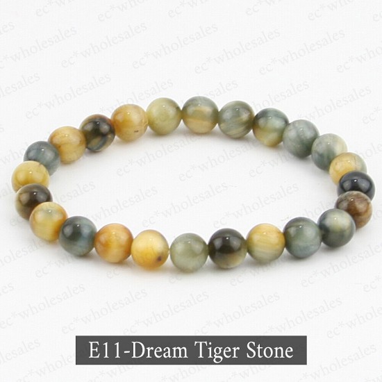 Handmade 8mm Mixed Natural Gemstone Round Beads Stretchy Bracelet Reiki Chakra