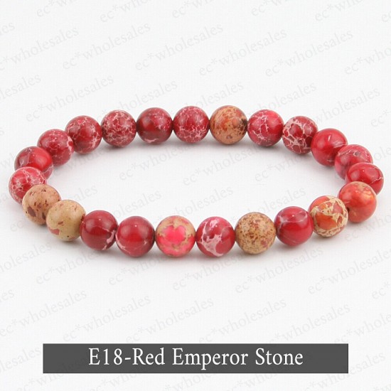Handmade 8mm Mixed Natural Gemstone Round Beads Stretchy Bracelet Reiki Chakra