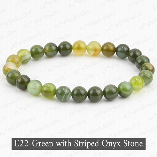 Handmade 8mm Mixed Natural Gemstone Round Beads Stretchy Bracelet Reiki Chakra