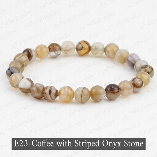 Handmade 8mm Mixed Natural Gemstone Round Beads Stretchy Bracelet Reiki Chakra