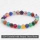 Handmade 8mm Mixed Natural Gemstone Round Beads Stretchy Bracelet Reiki Chakra