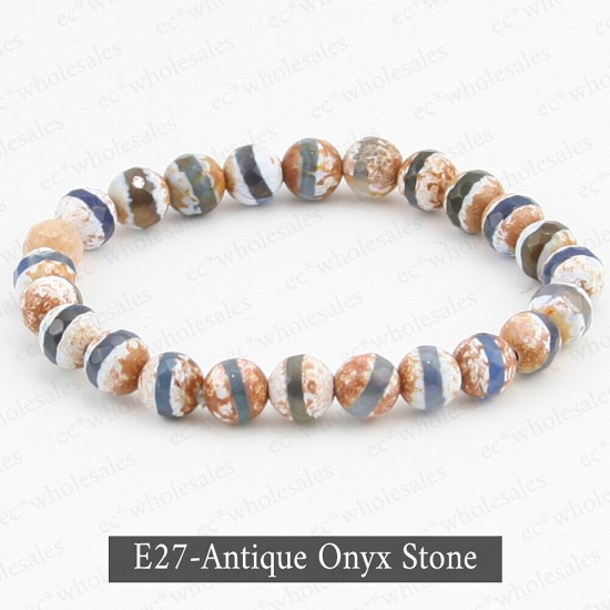 Handmade 8mm Mixed Natural Gemstone Round Beads Stretchy Bracelet Reiki Chakra