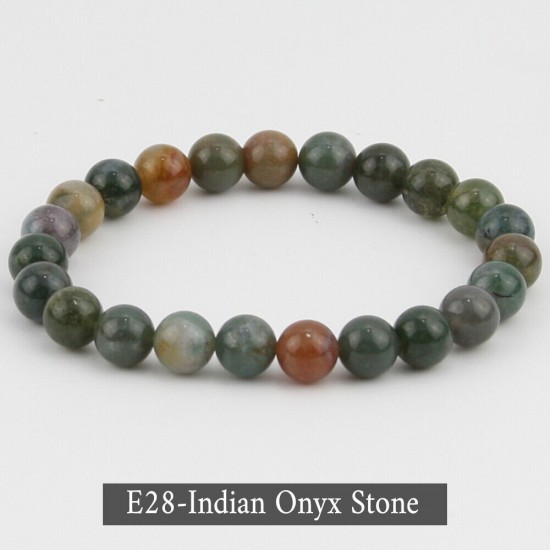 Handmade 8mm Mixed Natural Gemstone Round Beads Stretchy Bracelet Reiki Chakra