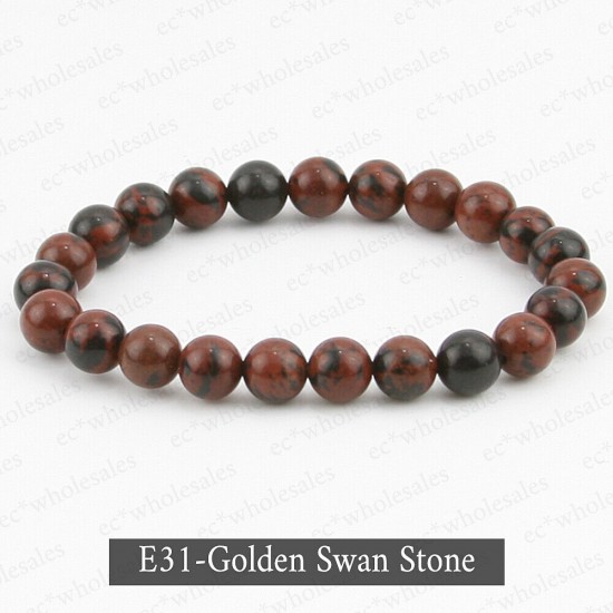Handmade 8mm Mixed Natural Gemstone Round Beads Stretchy Bracelet Reiki Chakra