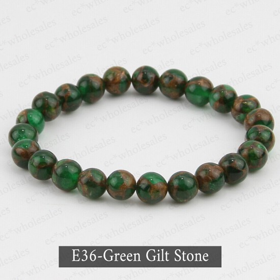 Handmade 8mm Mixed Natural Gemstone Round Beads Stretchy Bracelet Reiki Chakra
