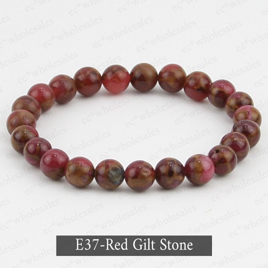 Handmade 8mm Mixed Natural Gemstone Round Beads Stretchy Bracelet Reiki Chakra