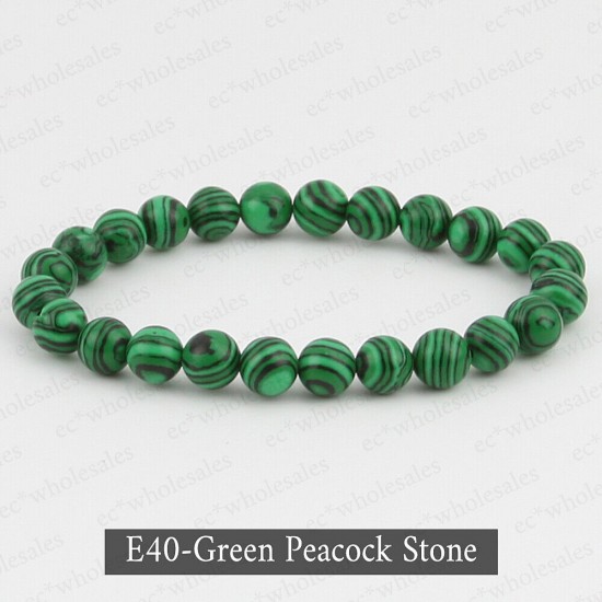 Handmade 8mm Mixed Natural Gemstone Round Beads Stretchy Bracelet Reiki Chakra