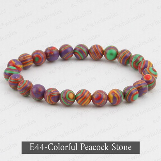 Handmade 8mm Mixed Natural Gemstone Round Beads Stretchy Bracelet Reiki Chakra