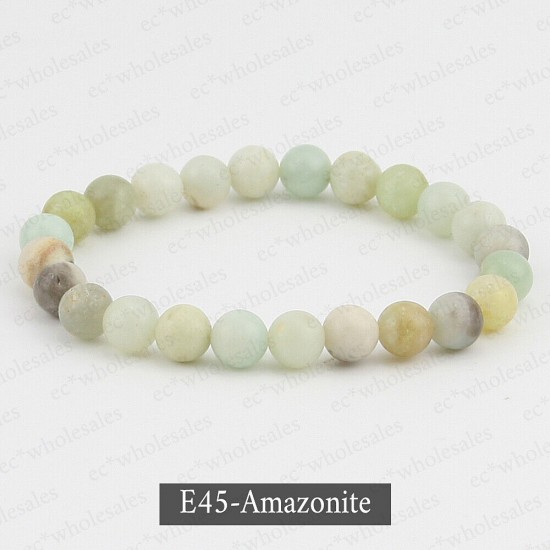 Handmade 8mm Mixed Natural Gemstone Round Beads Stretchy Bracelet Reiki Chakra