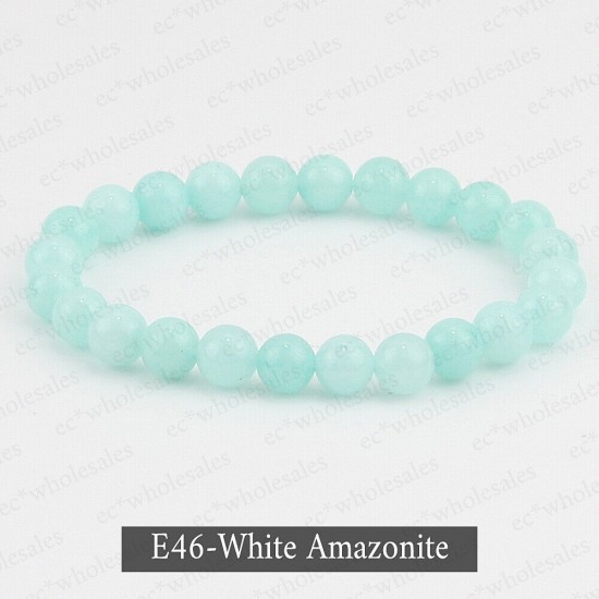 Handmade 8mm Mixed Natural Gemstone Round Beads Stretchy Bracelet Reiki Chakra