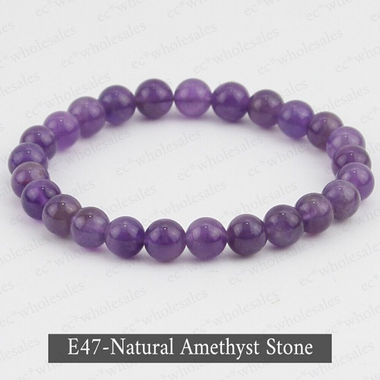 Handmade 8mm Mixed Natural Gemstone Round Beads Stretchy Bracelet Reiki Chakra