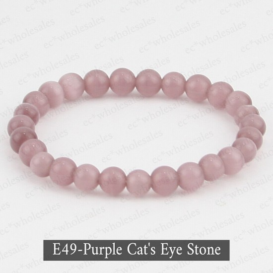 Handmade 8mm Mixed Natural Gemstone Round Beads Stretchy Bracelet Reiki Chakra