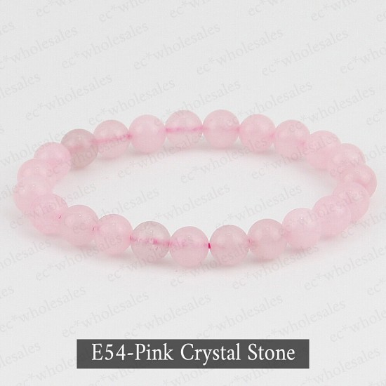 Handmade 8mm Mixed Natural Gemstone Round Beads Stretchy Bracelet Reiki Chakra