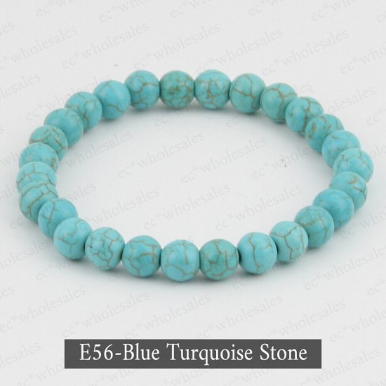 Handmade 8mm Mixed Natural Gemstone Round Beads Stretchy Bracelet Reiki Chakra