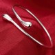 925 Sterling Silver Bangle Bracelet Cute Charm for Women Adjustment Cuff Wedding