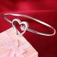 925 Sterling Silver Bangle Bracelet Cute Charm for Women Adjustment Cuff Wedding