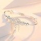 925 Sterling Silver Bangle Bracelet Cute Charm for Women Adjustment Cuff Wedding