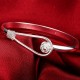 925 Sterling Silver Bangle Bracelet Cute Charm for Women Adjustment Cuff Wedding
