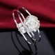925 Sterling Silver Bangle Bracelet Cute Charm for Women Adjustment Cuff Wedding