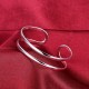 925 Sterling Silver Bangle Bracelet Cute Charm for Women Adjustment Cuff Wedding