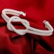 925 Sterling Silver Bangle Bracelet Cute Charm for Women Adjustment Cuff Wedding