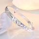925 Sterling Silver Bangle Bracelet Cute Charm for Women Adjustment Cuff Wedding