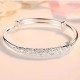 925 Sterling Silver Bangle Bracelet Cute Charm for Women Adjustment Cuff Wedding
