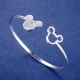 925 Sterling Silver Bangle Bracelet Cute Charm for Women Adjustment Cuff Wedding