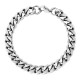 Silver Stainless Steel Curb Cuban Link Chain Bracelet Unisex Women Men 7-11inch