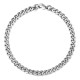 Silver Stainless Steel Curb Cuban Link Chain Bracelet Unisex Women Men 7-11inch