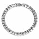 Silver Stainless Steel Curb Cuban Link Chain Bracelet Unisex Women Men 7-11inch