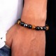 Obsidian Tiger Eye Hematite Bracelet Triple Protection Bangle Women Men Jewelry